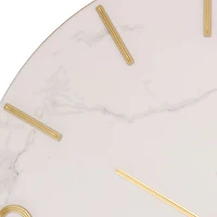 White Marble and Gold Wall Clock