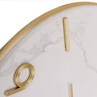 White Marble and Gold Wall Clock