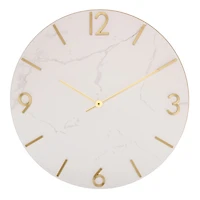 White Marble and Gold Wall Clock