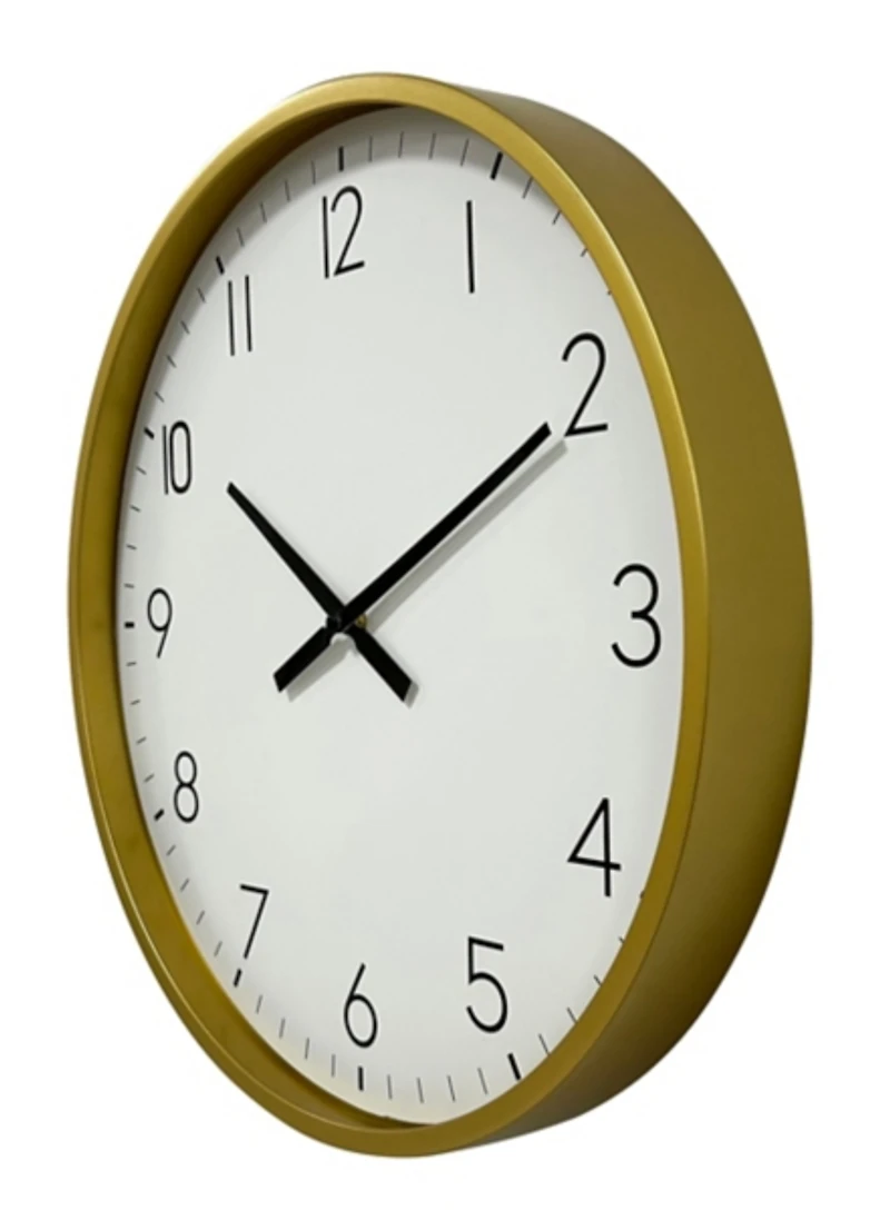 Round Light Gold Wall Clock, 16 in.