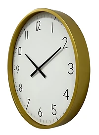 Round Light Gold Wall Clock, 16 in.