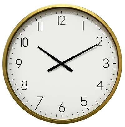 Round Light Gold Wall Clock, 16 in.