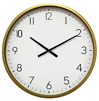 Round Light Gold Wall Clock, 16 in.