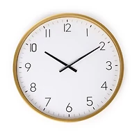 Round Light Gold Wall Clock, 20 in.