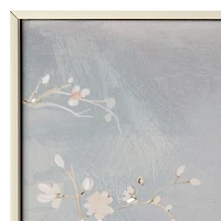 Blue Birds in Floral Framed Canvas Art Print