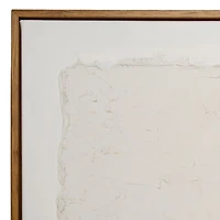 Beige and White Abstract Framed Canvas Art Print