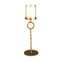 Ronde Gold Iron Pillar Candle Holder
