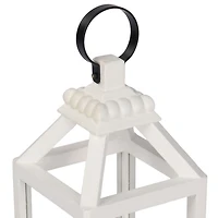 White Wood Silver Handle Lantern