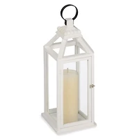 White Wood Silver Handle Lantern