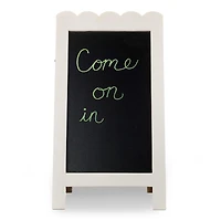 White Scalloped Top Easel Chalkboard