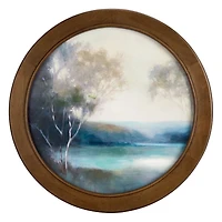 Trees on the Creek Round Framed Art Print