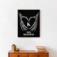 Personalized Skeleton Heart Hands Canvas Art Print