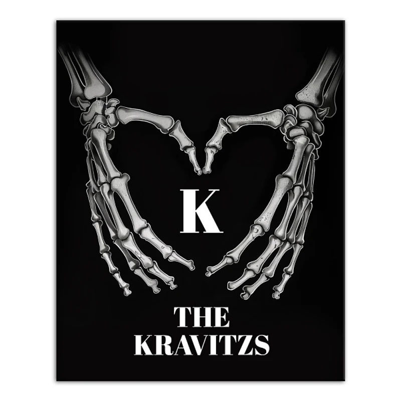 Personalized Skeleton Heart Hands Canvas Art Print