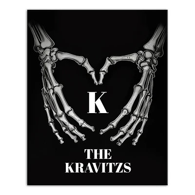 Personalized Skeleton Heart Hands Canvas Art Print