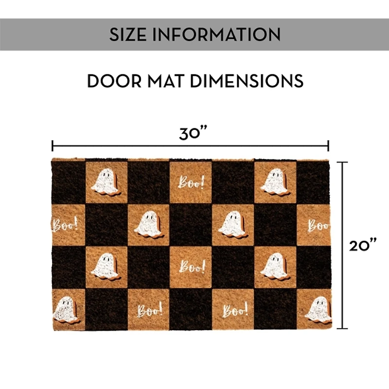Boo Ghost Checkered Doormat