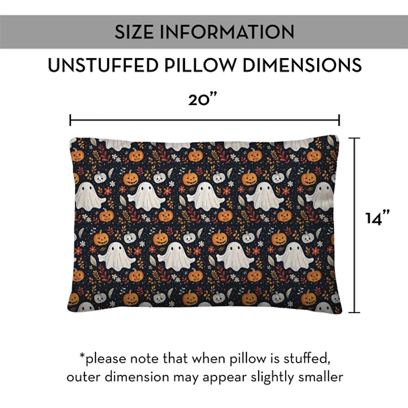Ghost Fall Leaf Pattern Halloween Lumbar Pillow