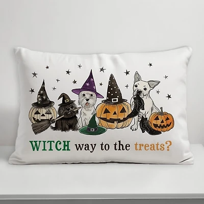 Witch Way to Treats Halloween Lumbar Pillow