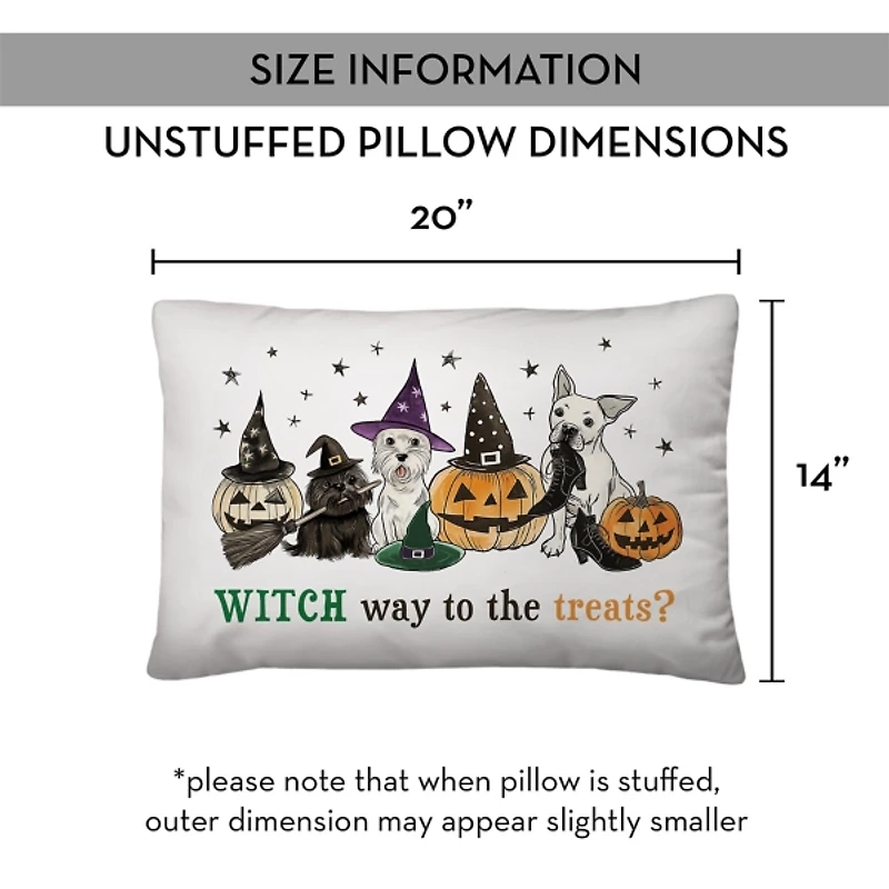 Witch Way to Treats Halloween Lumbar Pillow