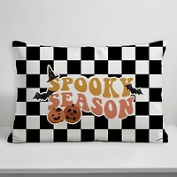 Spooky Season Checkered Lumbar Pillow