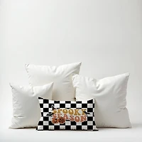 Spooky Season Checkered Lumbar Pillow