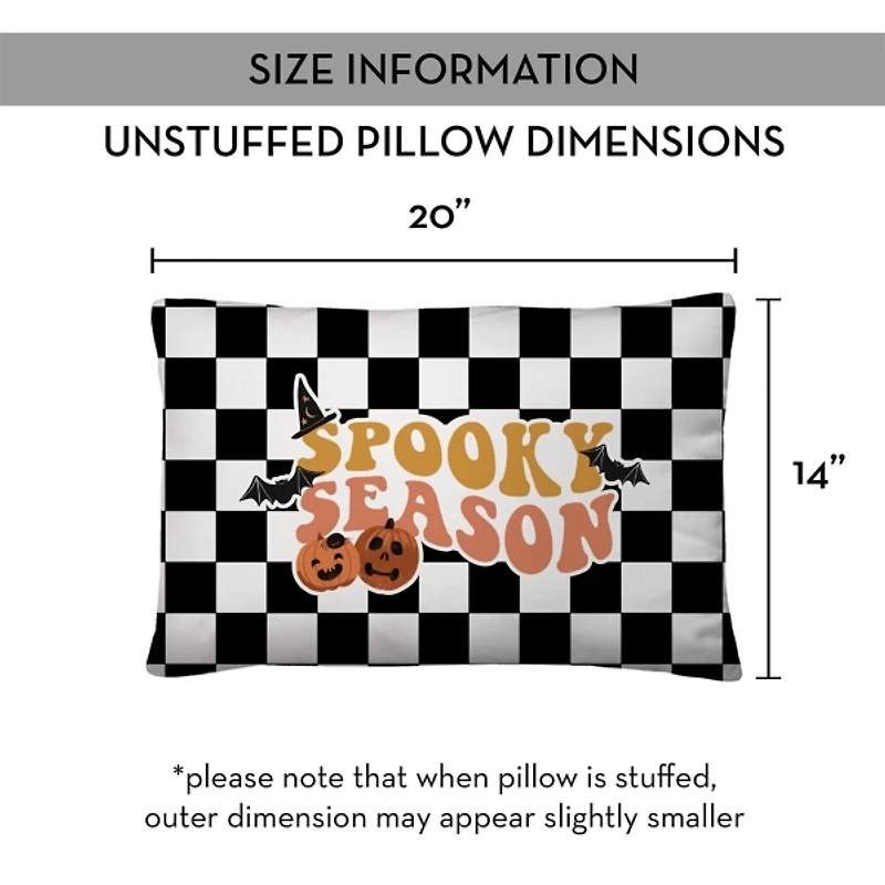 Spooky Season Checkered Lumbar Pillow