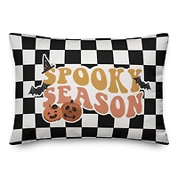 Spooky Season Checkered Lumbar Pillow