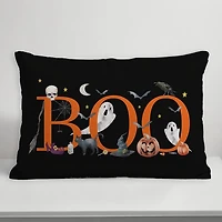 Boo Halloween Icons Lumbar Pillow