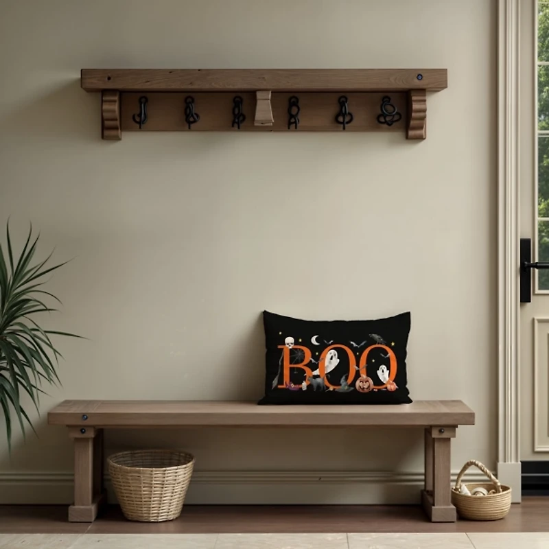 Boo Halloween Icons Lumbar Pillow