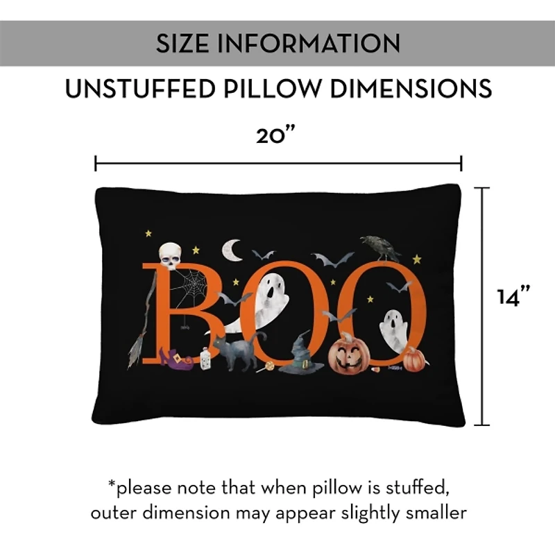 Boo Halloween Icons Lumbar Pillow