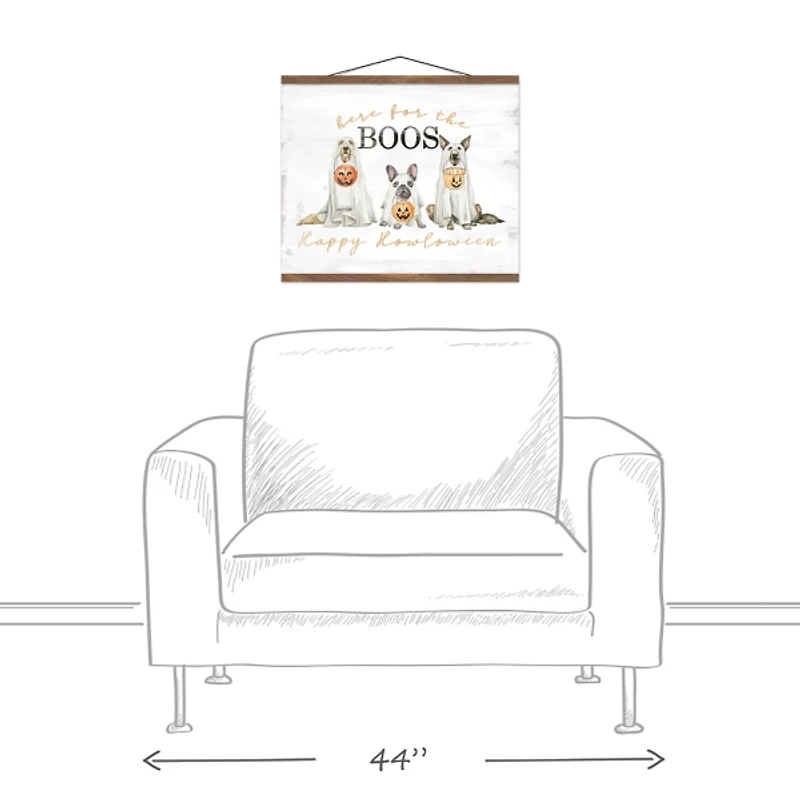 Happy Howloween Teak Hanging Canvas