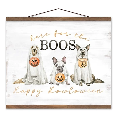 Happy Howloween Teak Hanging Canvas