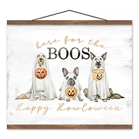 Happy Howloween Teak Hanging Canvas