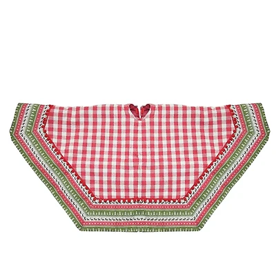 Red and White Buffalo Plaid Christmas Tree Skirt