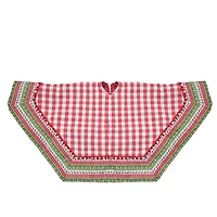 Red and White Buffalo Plaid Christmas Tree Skirt