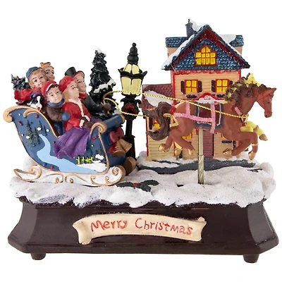 Animated Horse Drawn Sleigh Christmas Decoration