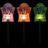 Pre-Lit Tombstone Path Markers, Set of 3