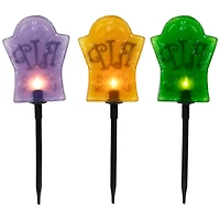 Pre-Lit Tombstone Path Markers, Set of 3