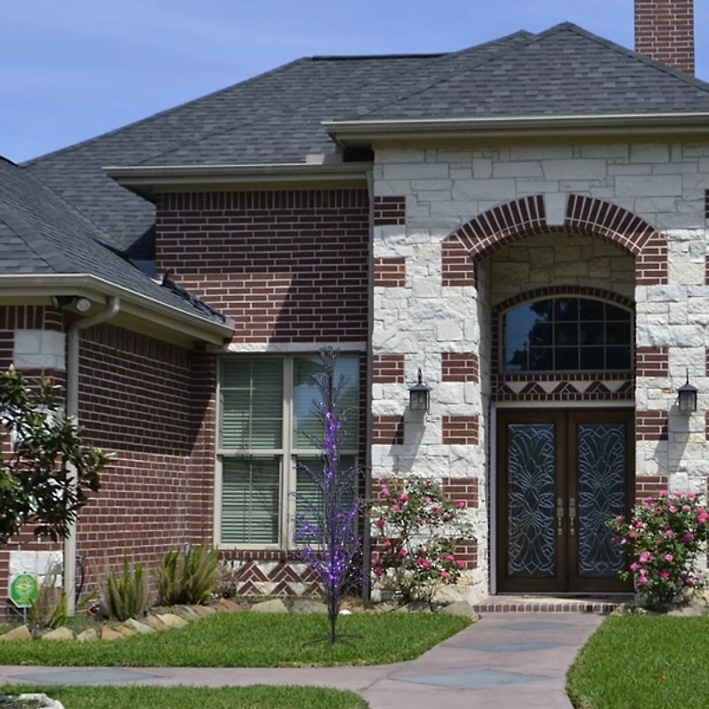 6 ft. Pre-Lit Twig Purple Lights Halloween Tree