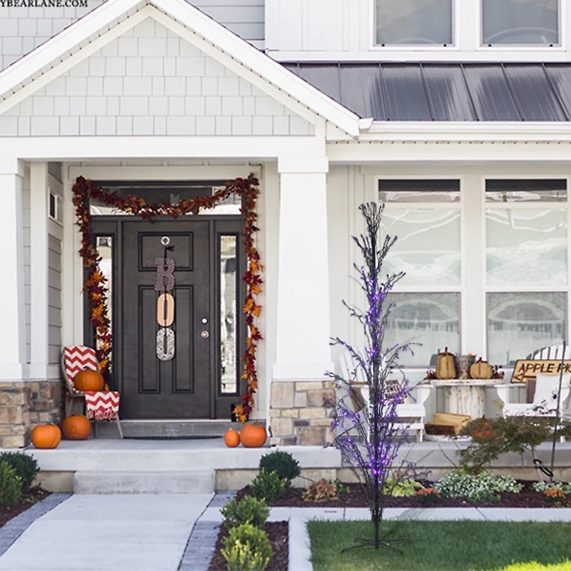 6 ft. Pre-Lit Twig Purple Lights Halloween Tree