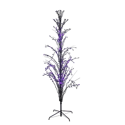 6 ft. Pre-Lit Twig Purple Lights Halloween Tree