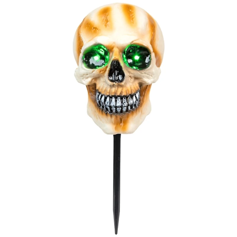 Pre-Lit Skull Path Markers with Sound, Set of 3