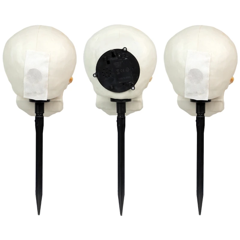Pre-Lit Skull Path Markers with Sound, Set of 3