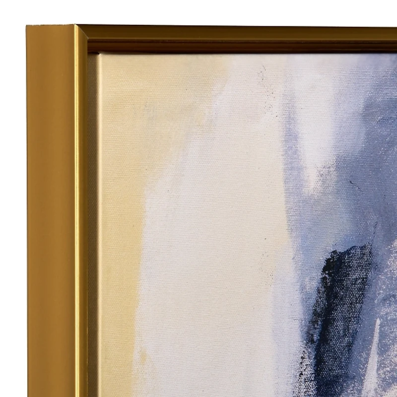 Navy & Gold Abstract Framed Canvas Art Print