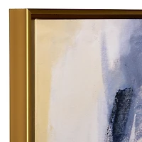 Navy & Gold Abstract Framed Canvas Art Print