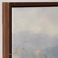 Mountainside View Framed Canvas Art Print