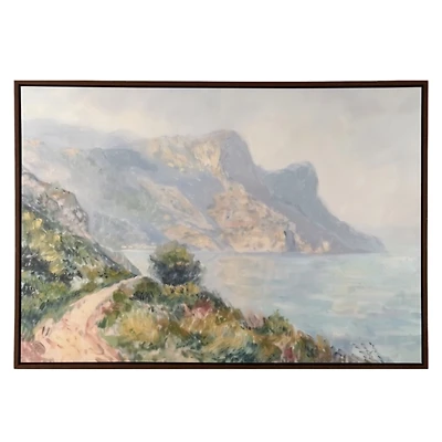 Mountainside View Framed Canvas Art Print