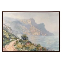 Mountainside View Framed Canvas Art Print