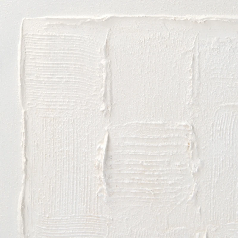 White Stucco Checker Framed Canvas Art Print