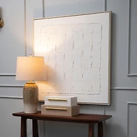 White Stucco Checker Framed Canvas Art Print