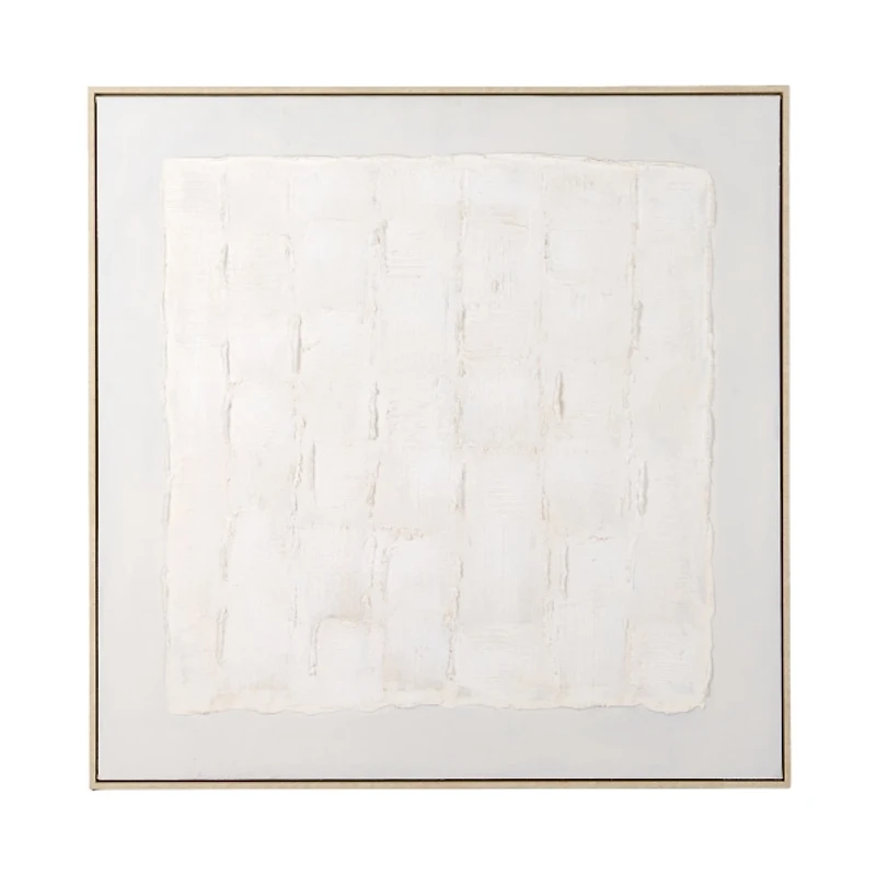 White Stucco Checker Framed Canvas Art Print